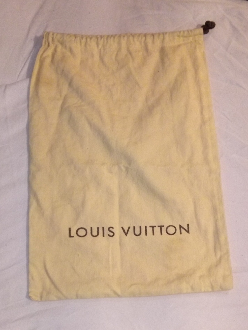 Louis Vuitton Yellow Drawstring Dust Bag with Brown Logo